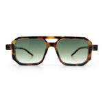 Vintage Vibe Octagonal Geometric Beveled Frame Racer Plastic Sunglasses