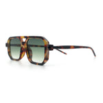Vintage Vibe Octagonal Geometric Beveled Frame Racer Plastic Sunglasses