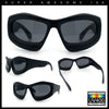 Pure Y2K Exaggerated Thick Plastic Sport Wrap Around Rectangular Sunglasses