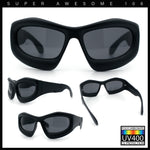Pure Y2K Exaggerated Thick Plastic Sport Wrap Around Rectangular Sunglasses