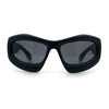 Pure Y2K Exaggerated Thick Plastic Sport Wrap Around Rectangular Sunglasses