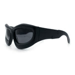 Pure Y2K Exaggerated Thick Plastic Sport Wrap Around Rectangular Sunglasses