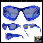 Pure Y2K Exaggerated Thick Plastic Sport Wrap Around Rectangular Sunglasses