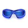 Pure Y2K Exaggerated Thick Plastic Sport Wrap Around Rectangular Sunglasses