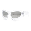 Pure Y2K Exaggerated Thick Plastic Sport Wrap Around Rectangular Sunglasses