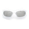 Pure Y2K Exaggerated Thick Plastic Sport Wrap Around Rectangular Sunglasses