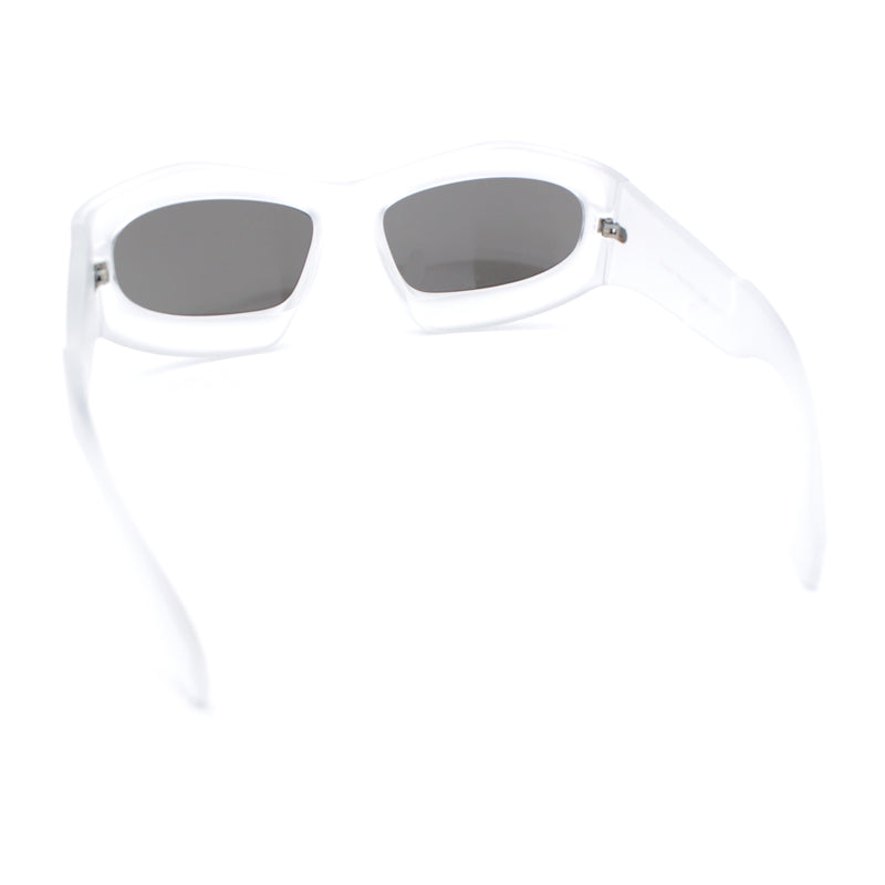 Pure Y2K Exaggerated Thick Plastic Sport Wrap Around Rectangular Sunglasses