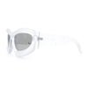 Pure Y2K Exaggerated Thick Plastic Sport Wrap Around Rectangular Sunglasses