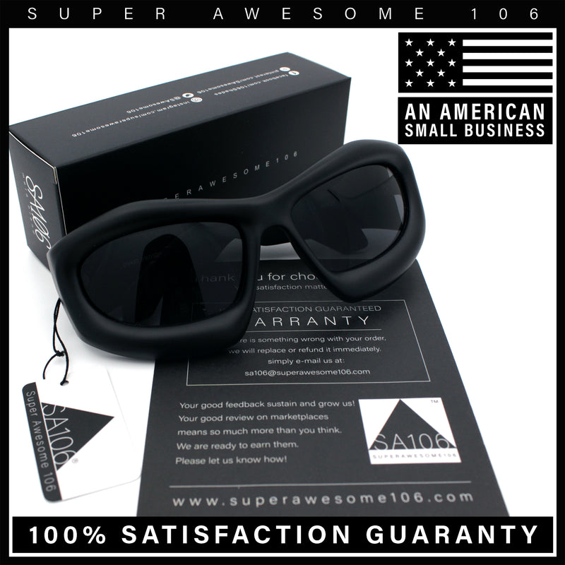 Pure Y2K Exaggerated Thick Plastic Sport Wrap Around Rectangular Sunglasses