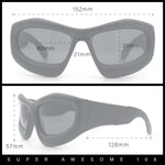 Pure Y2K Exaggerated Thick Plastic Sport Wrap Around Rectangular Sunglasses