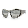 Pure Y2K Exaggerated Thick Plastic Sport Wrap Around Rectangular Sunglasses