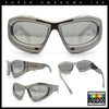 Pure Y2K Exaggerated Thick Plastic Sport Wrap Around Rectangular Sunglasses
