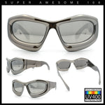 Pure Y2K Exaggerated Thick Plastic Sport Wrap Around Rectangular Sunglasses