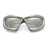 Pure Y2K Exaggerated Thick Plastic Sport Wrap Around Rectangular Sunglasses