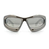Pure Y2K Exaggerated Thick Plastic Sport Wrap Around Rectangular Sunglasses