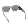 Pure Y2K Exaggerated Thick Plastic Sport Wrap Around Rectangular Sunglasses