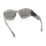 Pure Y2K Exaggerated Thick Plastic Sport Wrap Around Rectangular Sunglasses