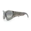 Pure Y2K Exaggerated Thick Plastic Sport Wrap Around Rectangular Sunglasses