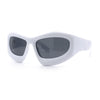 Pure Y2K Exaggerated Thick Plastic Sport Wrap Around Rectangular Sunglasses