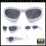 Pure Y2K Exaggerated Thick Plastic Sport Wrap Around Rectangular Sunglasses