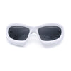 Pure Y2K Exaggerated Thick Plastic Sport Wrap Around Rectangular Sunglasses
