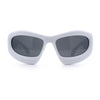 Pure Y2K Exaggerated Thick Plastic Sport Wrap Around Rectangular Sunglasses