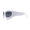 Pure Y2K Exaggerated Thick Plastic Sport Wrap Around Rectangular Sunglasses