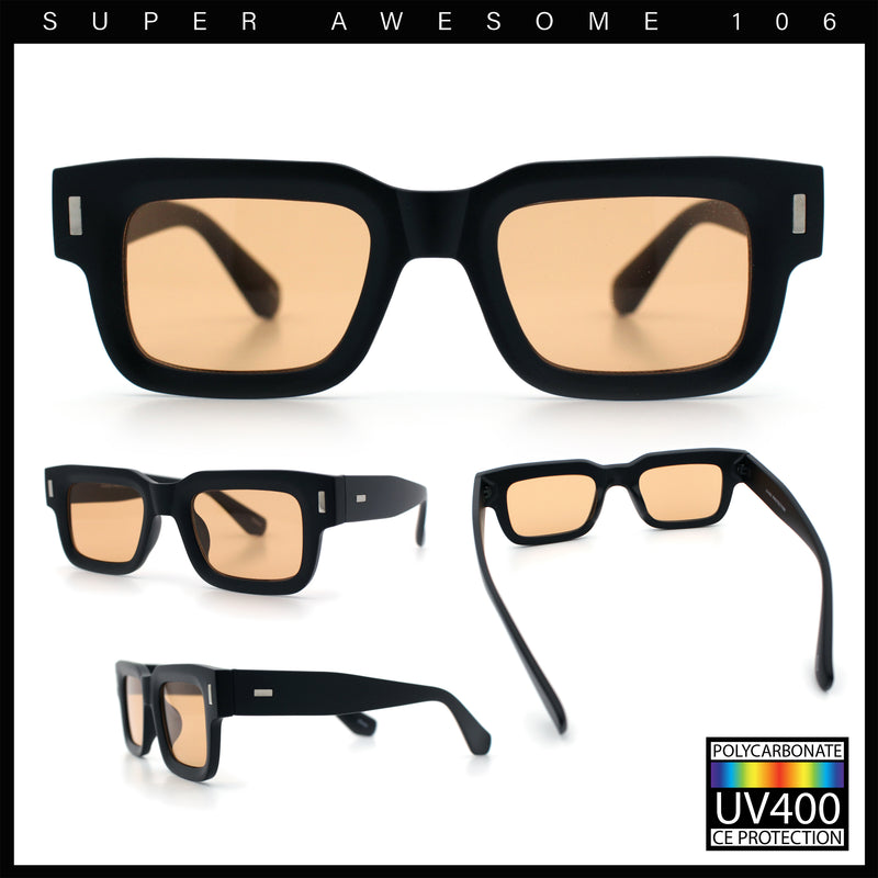 Hipster Thick Plastic Horn Rim Rectangle Gentleman Fashion Sunglasses