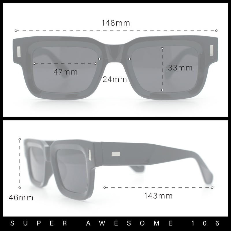 Hipster Thick Plastic Horn Rim Rectangle Gentleman Fashion Sunglasses