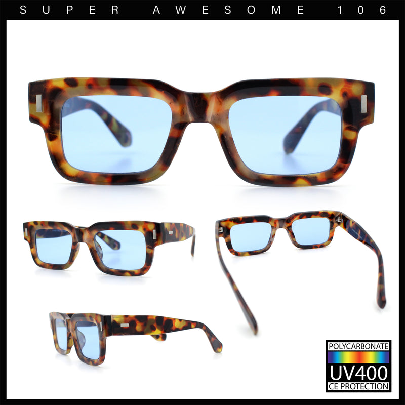 Hipster Thick Plastic Horn Rim Rectangle Gentleman Fashion Sunglasses