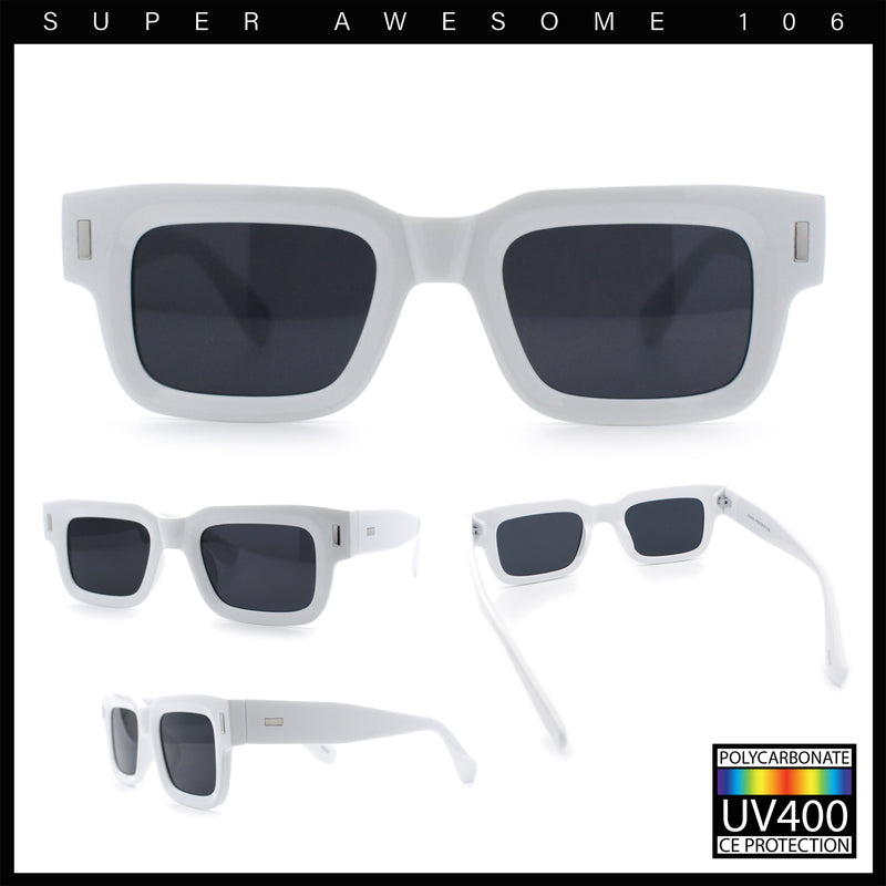 Hipster Thick Plastic Horn Rim Rectangle Gentleman Fashion Sunglasses