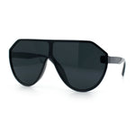 Diva Oversized Flat Top Racer Thin Plastic Shield Sunglasses
