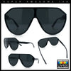 Diva Oversized Flat Top Racer Thin Plastic Shield Sunglasses