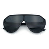 Diva Oversized Flat Top Racer Thin Plastic Shield Sunglasses