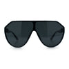 Diva Oversized Flat Top Racer Thin Plastic Shield Sunglasses