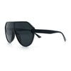 Diva Oversized Flat Top Racer Thin Plastic Shield Sunglasses