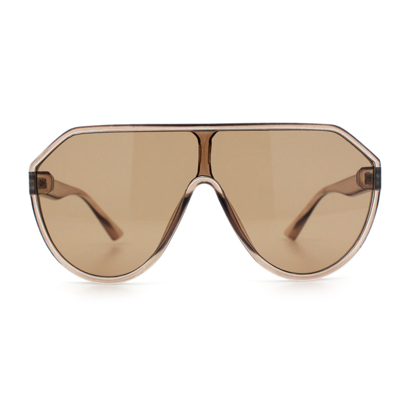 Diva Oversized Flat Top Racer Thin Plastic Shield Sunglasses