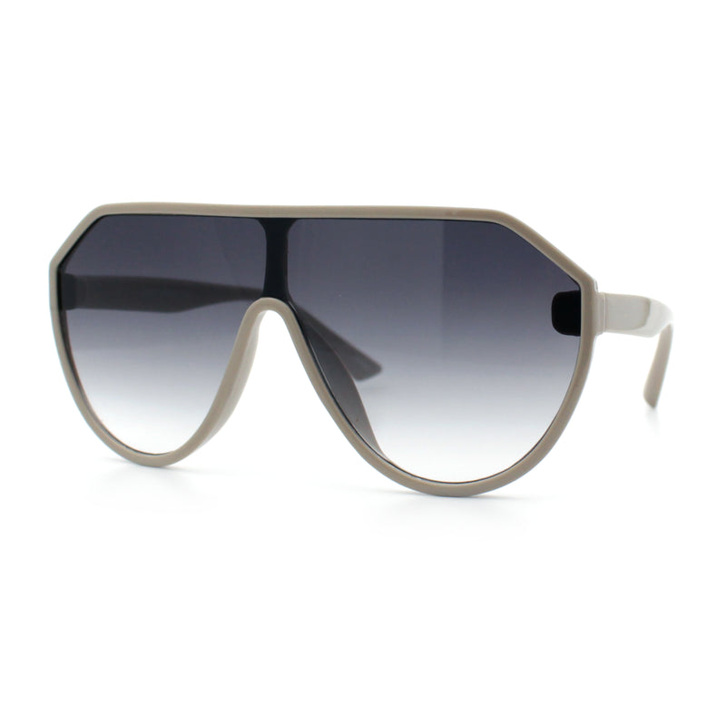 Diva Oversized Flat Top Racer Thin Plastic Shield Sunglasses