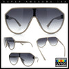 Diva Oversized Flat Top Racer Thin Plastic Shield Sunglasses