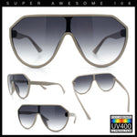 Diva Oversized Flat Top Racer Thin Plastic Shield Sunglasses