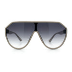 Diva Oversized Flat Top Racer Thin Plastic Shield Sunglasses