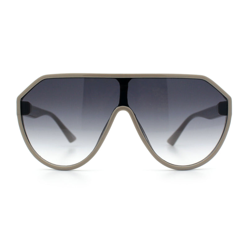 Diva Oversized Flat Top Racer Thin Plastic Shield Sunglasses