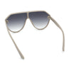 Diva Oversized Flat Top Racer Thin Plastic Shield Sunglasses