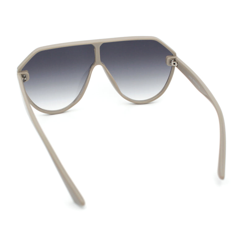 Diva Oversized Flat Top Racer Thin Plastic Shield Sunglasses