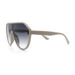 Diva Oversized Flat Top Racer Thin Plastic Shield Sunglasses