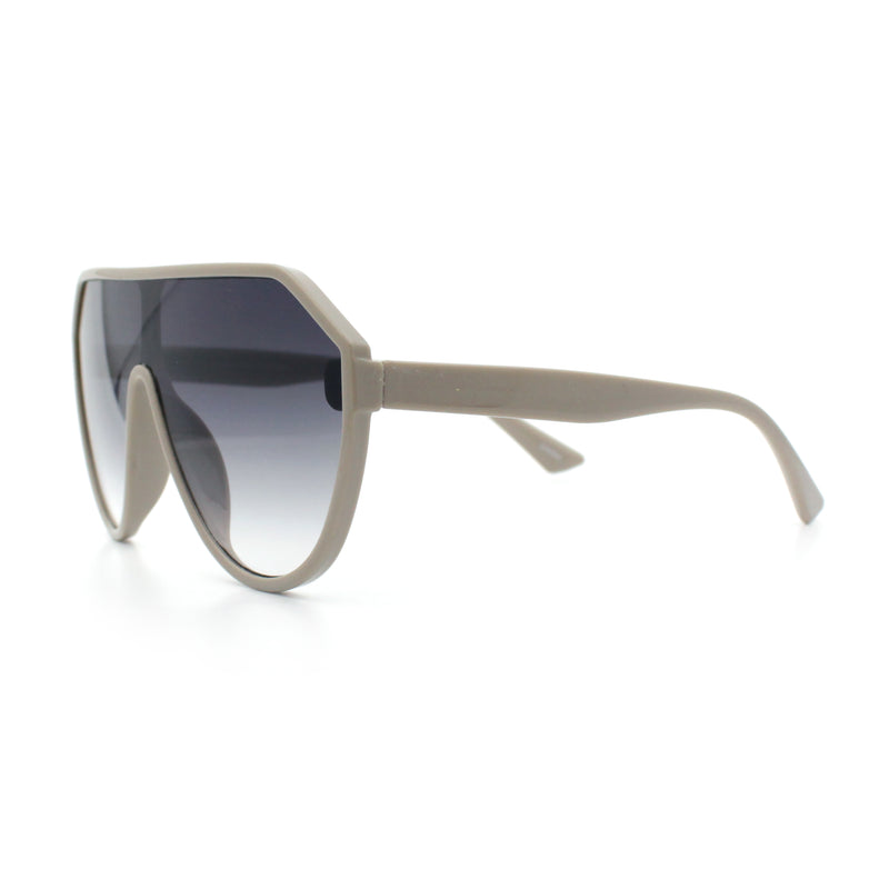 Diva Oversized Flat Top Racer Thin Plastic Shield Sunglasses