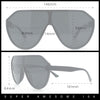 Diva Oversized Flat Top Racer Thin Plastic Shield Sunglasses