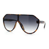 Diva Oversized Flat Top Racer Thin Plastic Shield Sunglasses