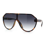Diva Oversized Flat Top Racer Thin Plastic Shield Sunglasses