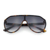 Diva Oversized Flat Top Racer Thin Plastic Shield Sunglasses